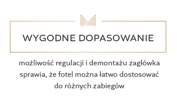 Regulowany biało-złoty fotel kosmetyczny
